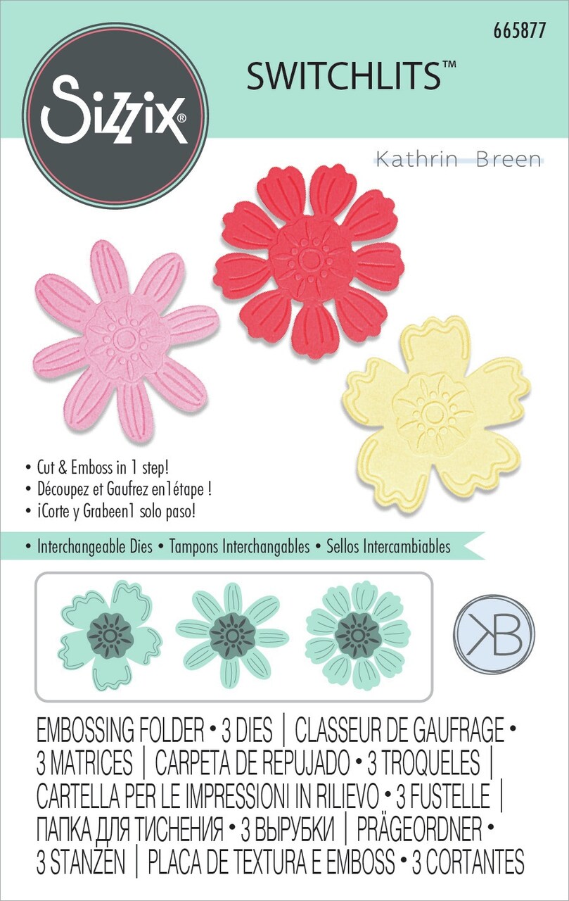 Sizzix Switchlits Embossing Folder By Kath Breen-Detailed Blooms